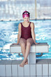 happy child on swimming pool