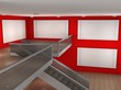 illustration of a empty museum with 4 frames