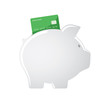 Piggy bank accepting credit cards