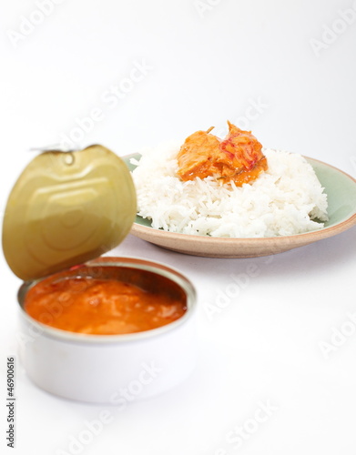 Photo: Red curry in can with rice Red curry in can with rice