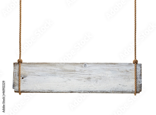 Photo: wooden sign background message rope hanging wooden sign background message rope hanging