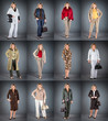 woman at a mature age in different clothes