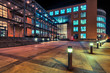 Modern architecture in Zurich at night