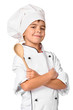 Foto: girl chef with wooden spoon girl chef with wooden spoon