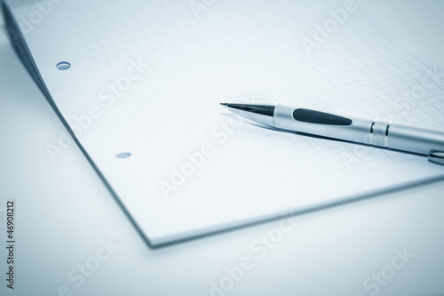 Photo: notepad and ballpen notepad and ballpen
