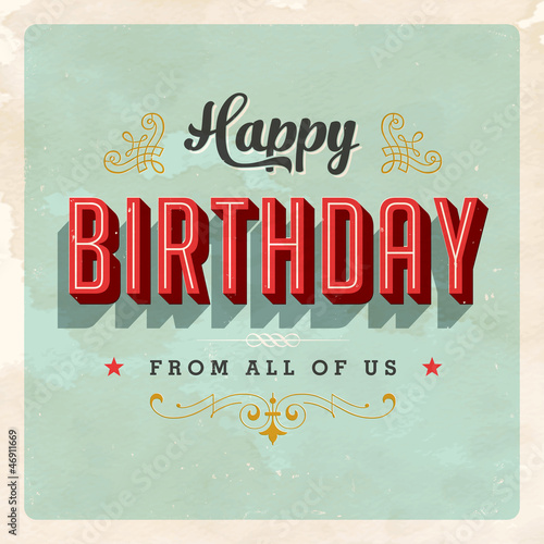 Vector: Birthday Card - Vector EPS10 - Grunge effects can be removed Birthday Card - Vector EPS10 - Grunge effects can be removed