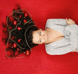 Beautiful woman with christmas decorations