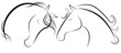 Horse heads stylized