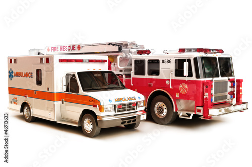 Illustration: Fire truck and Ambulance Fire truck and Ambulance