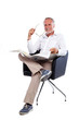 Casual senior man with newspaper