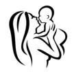 Vector: mother and baby vector silhouette mother and baby vector silhouette