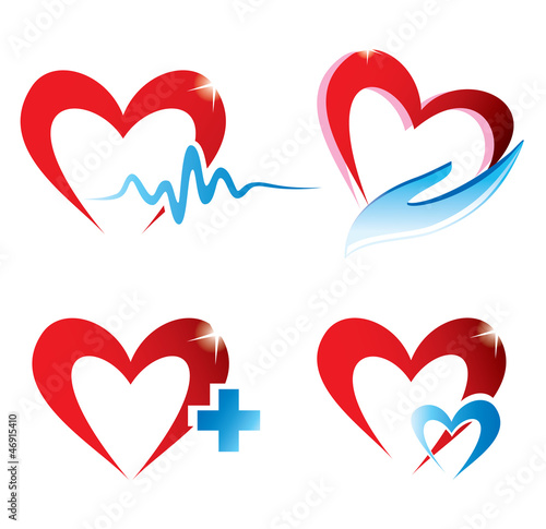 Vector: set of hearts icons, medicine concept set of hearts icons, medicine concept