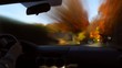 Driving time-lapse from car interior