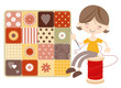 Craft Girl with Patchwork Quilt