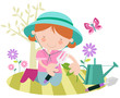 Girl or lady with plants in the garden-Spring/Summer