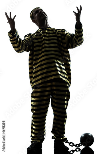 Photo: man prisoner criminal with chain ball man prisoner criminal with chain ball