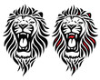 Isolated tribal lion tattoo
