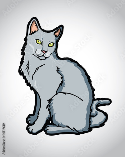 Vector: Beautiful Russian blue, chartreux, korat cat vector, cartoon Beautiful Russian blue, chartreux, korat cat vector, cartoon