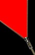 Zipper opening concept on red background
