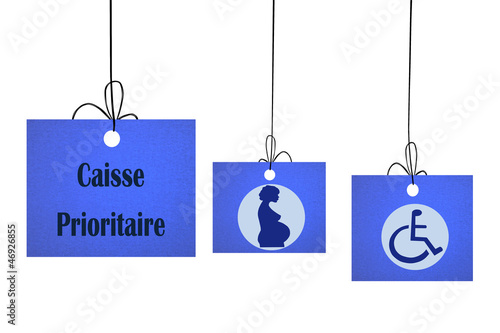 Illustration: Caisse Prioritaire : Femme enceinte - Handicapé Caisse Prioritaire : Femme enceinte - Handicapé