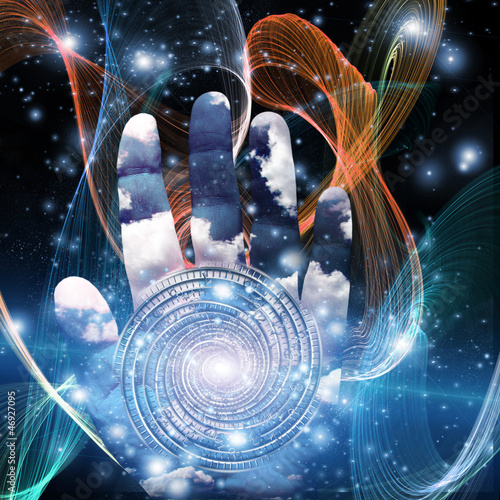 Illustration: Hand with swirling form Hand with swirling form