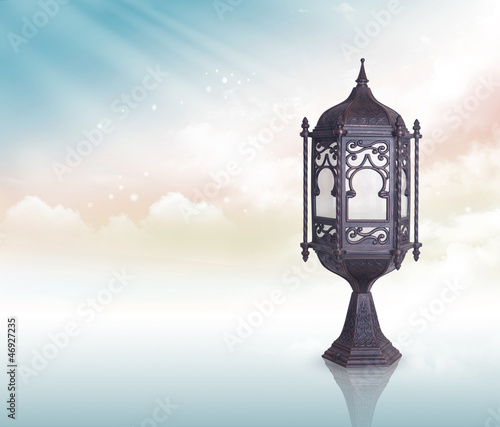 Photo: Ramadan Lamp greeting concept clipping path included Ramadan Lamp greeting concept clipping path included