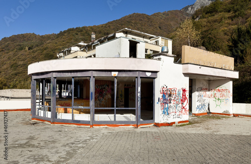 Photo: old building damaged by vandals old building damaged by vandals