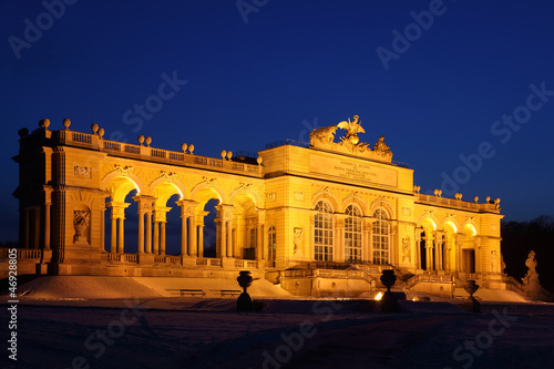 Photo: Illuminated Glorietta at Schonbrunn Park at winter night Illuminated Glorietta at Schonbrunn Park at winter night