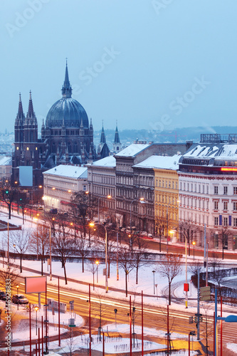 Photo: Beautiful Church of Maria Siege at Europe square at winter Beautiful Church of Maria Siege at Europe square at winter