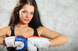 Photo: Sexy girl in boxing gloves pose, half body Sexy girl in boxing gloves pose, half body