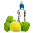 Photo: Tennis ball with dumbbells and water Tennis ball with dumbbells and water