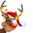 weihnachten muetze rudolf lichterkette gelb