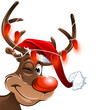 weihnachten muetze rudolf lichterkette rot