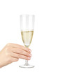 Hand mit Sektglas