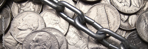 Photo: Coins and Chain; Financial Security Coins and Chain; Financial Security