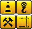 set yellow sign - symbol construction