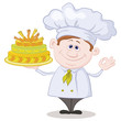 Cook with holiday cake