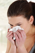 Teen woman with allergy or cold