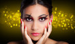 attraktive junge frau mit roten wimpern