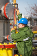 The worker of the oil and gas refinery