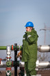 The worker of the oil and gas refinery