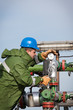 The worker of the oil and gas refinery