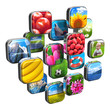 Illustration: Colorful icons with pictures Colorful icons with pictures