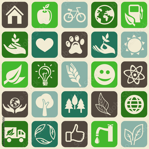 Vector: seamless pattern with ecology signs and symbols seamless pattern with ecology signs and symbols