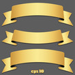 Vector set of gold ribbons, tapes (without shadow included)