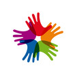 Teamwork rainbow # Vector
