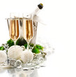 New Year Celebration. Two Champagne Glasses