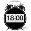 Illustration: Wecker retro - Uhrzeit 18:00 Wecker retro - Uhrzeit 18:00