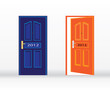 Happy new year symbolized by an open door