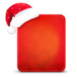 Red Christmas Banner With Santa Hat